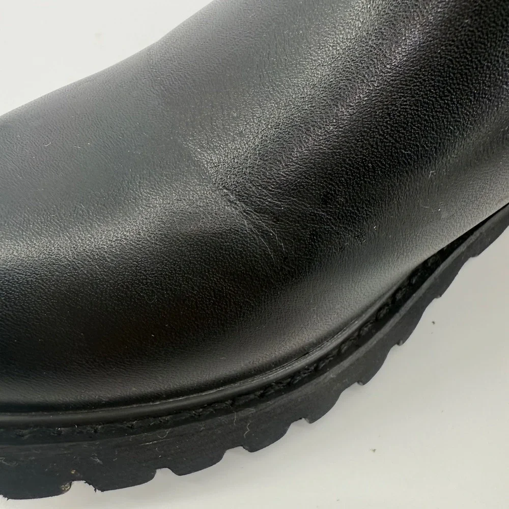 Dunes Womens‎ Black Dalya Chelsea Boots Lug Sole Elastic Ankle Size 7.5M
